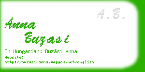 anna buzasi business card