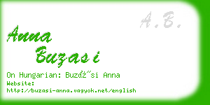 anna buzasi business card